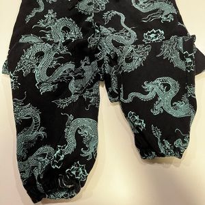 Small Motel Rocks Green/Black Dragon Cinched Sweatpants